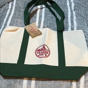 GREEN Trader Joe's Canvas Tote Bag #1